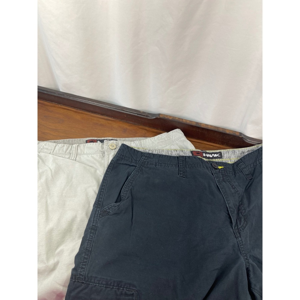 Tony Hawk Mens Cargo Shorts Lot of 2 Black & Gray Size 36 Cotton Skate Casual